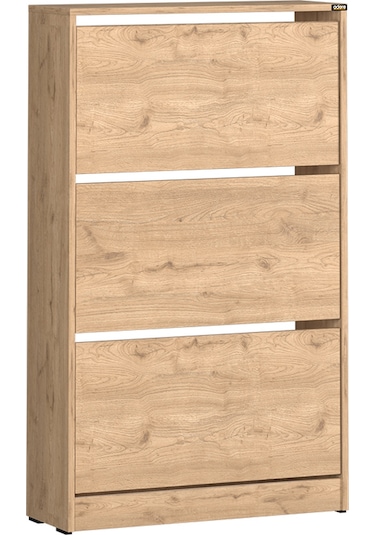 Flat Duo 3 Katlı Geniş Ayakkabılık - Florida Meşe 73x119x26 Cm Meşe