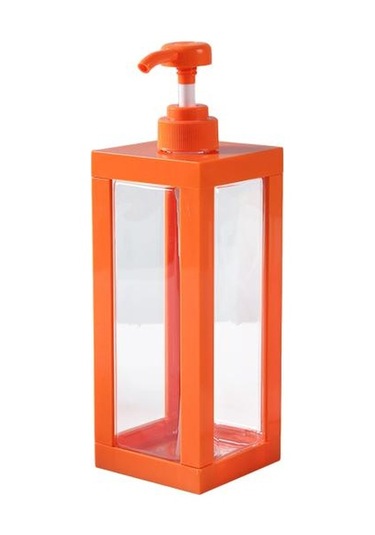 Preslenmiş Losyon Şişeleri Kare Duş Jeli Dağıtım Şişeleri Sabun Duş Jeli Banyo İçin Boş Saklama Şişesi Turuncu