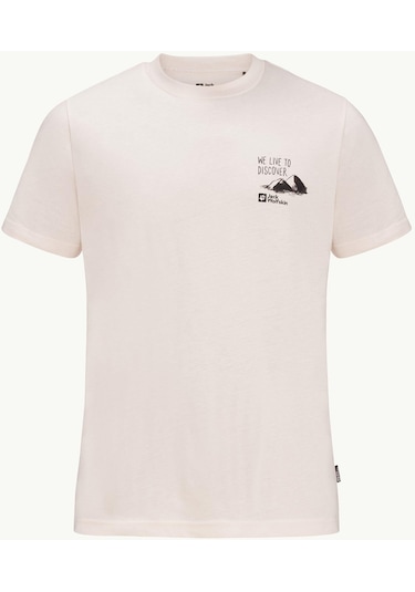 Jack Wolfskin Discover T M Erkek T-shirt-28373-krem Krem