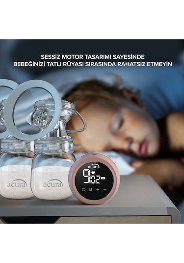 Acura AC-3020 Şarjlı Lcd Ekranlı Biberon Özellikli Çiftli Göğüs Pompası