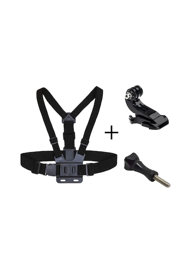 Tüm Aksiyon Kameralarla Uyumlu Göğüs Bandı, J Hook Ve Vida Seti