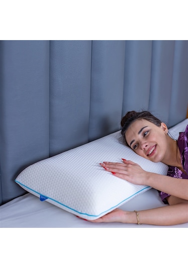SimpleThePillow Oval Klasik Visco Yastık Memory Foam Boyun Yastığı Hafızalı Yastık 60*40*12