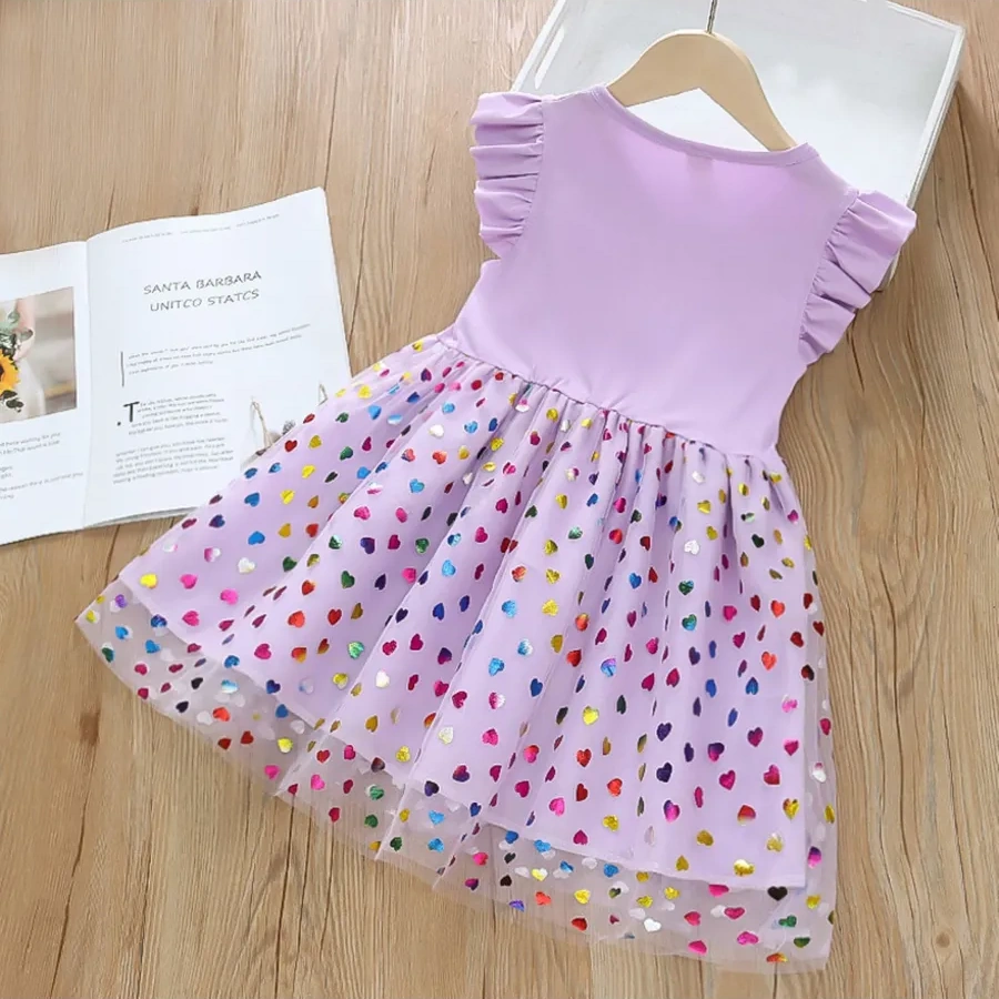 Yazlık Elbise, Tek Boynuzlu At Figürlü, Okul İçin Şık Ve Pul İşlemeli 389568433 Violet