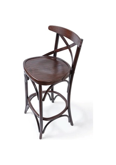 Thonet Ahşap Bar Sandalyesi Kahverengi
