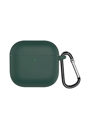 Microsonic Aipods Uyumlu 4 Kılıf Askılı Mat Silikon Koyu Yeşil