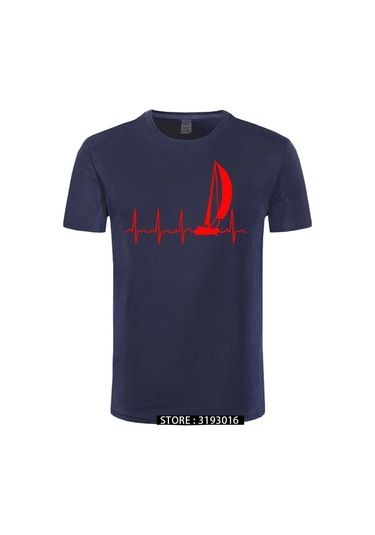 Cınessd Yelken Kalp Atışı Grafikli Yazlık %100 Pamuk Erkek Tshirtmultı Multı