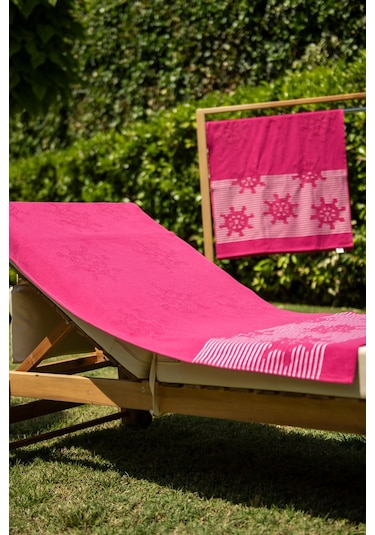 Menderes Home Cotton Collection Bukle Plaj Havlusu Çark Fuşya