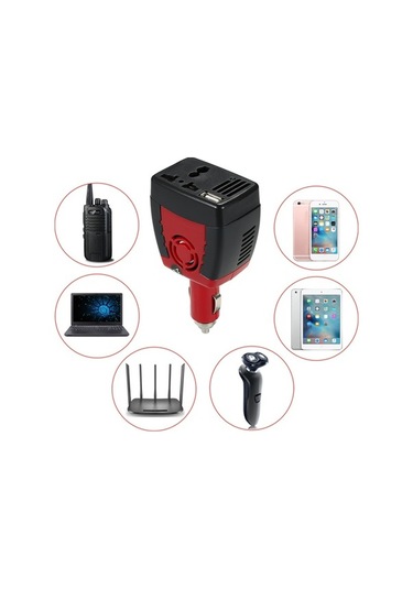 Moly Yunboo 12v Dc'den 220v Ac'ye 150w Çevirici, Araç Invertörü, Usb 5v Çıkışı İle