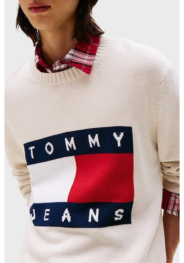 Tommy Jeans Erkek Kazak Dm0dm22105 Afn Bej Bej