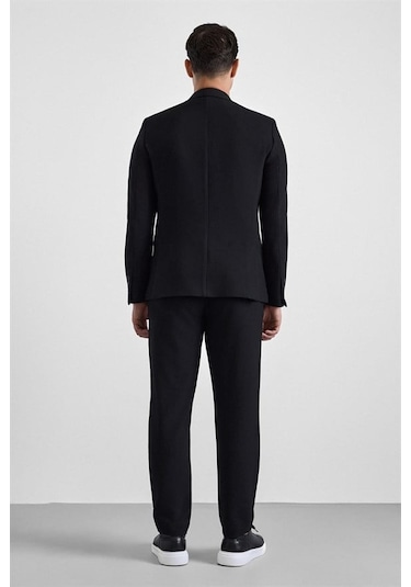 Süvari Siyah Slim Mono Yaka Düz Torba Cep 6 Drop Takım Elbise Tk1006900401-s09 Süvari Siyah Slim Mono Yaka Düz Torba Cep 6 Drop Takım Elbise Tk1006900401-s09