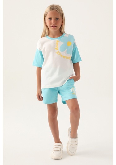 Rolypoly Keep Growing Turkuaz Kız Çocuk Şort Takım 5274-42963 Turkuaz