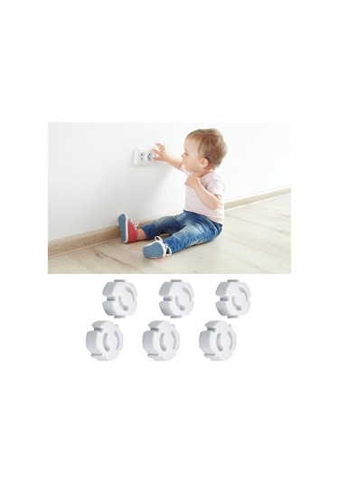 BUFFER® Bebek Çocuk Priz Koruma Kapağı (6 Adet) Çocuk Güvenliği, Priz Muhafazası, Priz Kapatıcı