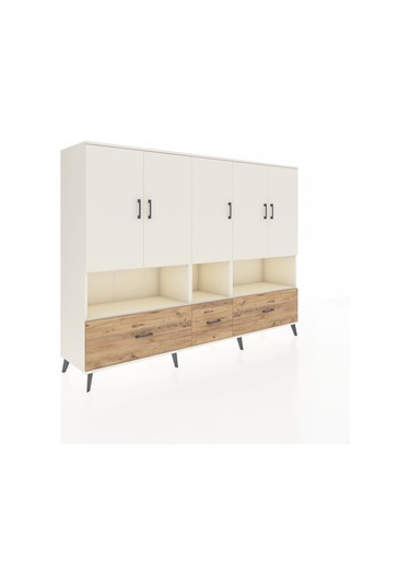 Hyperion Dolap 12 Raflı 3 Çekmeceli 5 Kapaklı 220x44x163 Aytaşı-a Aytaşı-aytaşı/çam
