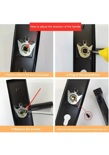 Willowhaven Yüksek Kalite Avrupa Tipi Kapı Kilidi - Sessiz Kulp, Universal Oda Kilidi, Metal Yapı