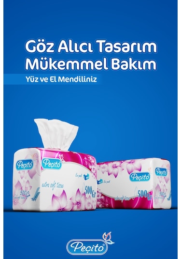 Peçito Elite Çift Katlı Çek Al Mendil 10 x 400'lü