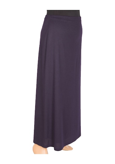 Hesna Kadın Buğra Astarlı Çan Kesim Mürdüm Etek 001