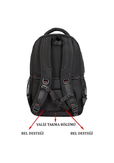 Dada Laptop Bölmeli 15.inç Su Geçirmez Kumaş Günlük Okul Sırt Çantası Siyah
