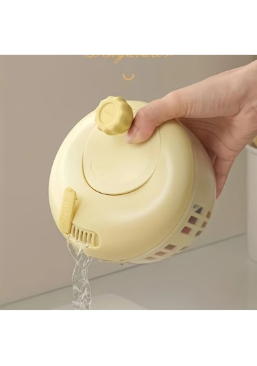 Elmpaly Sarı 10 Saniyede Yüksek Hızlı El Tipi Salata Sebze Kurutucu