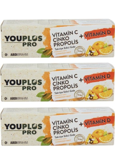 Youplus Pro Vitamin C Çinko Propolis Vitamin D 15 Tablet X 3