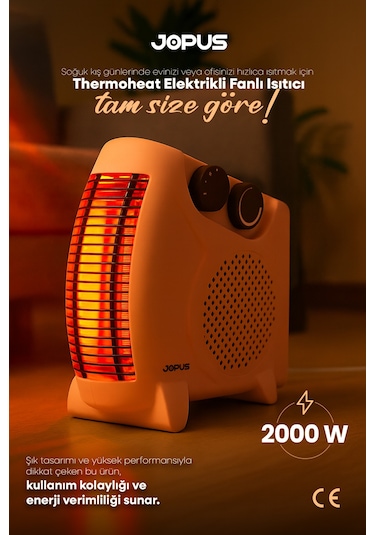 Jopus JO-FI001 2000 W Fanlı Isıtıcı Somon