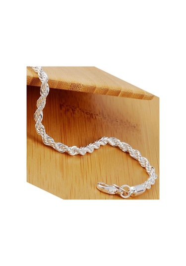 925ayar Gümüş 4 Mm Dalga Zinciri Bileklik