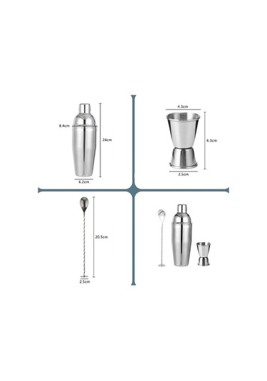 Wondernest Seti, Paslanmaz Çelik Barmen Bar Aleti 3'lü Lichen Kokteyl Takımı
