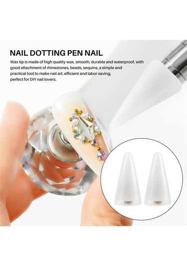 16 Parça Tırnak Yapay Elmasları Tırnak Noktalama Kalemi İçin Seçici Başlık Uçları