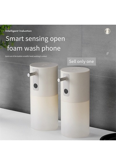 Anjiexun Otomatik Köpük Sabunluk Şarj Edilebilir Temassız Köpük Bej