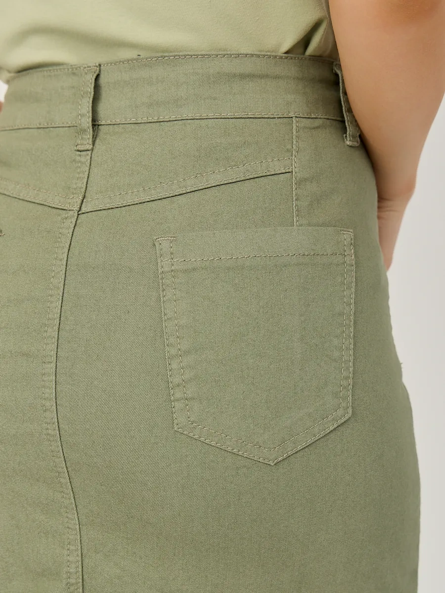 Osnova Düğmeli Uzun Kot Etek 423458321 Khaki