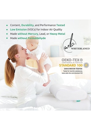 WhiteBlanco Large Boyun Destekli Ortopedik Visco Yastık Beyaz