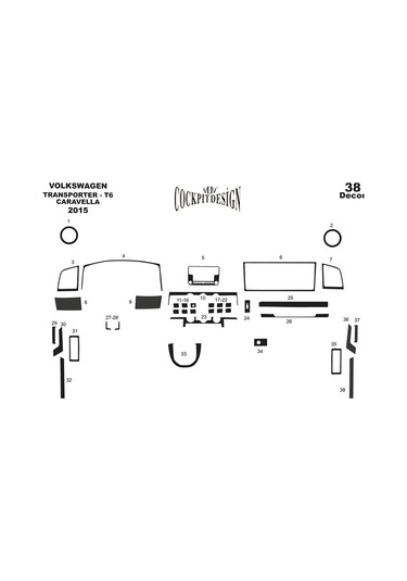 Volkswagen Carevelle Maun Kaplama 2015-2018 38 Parça