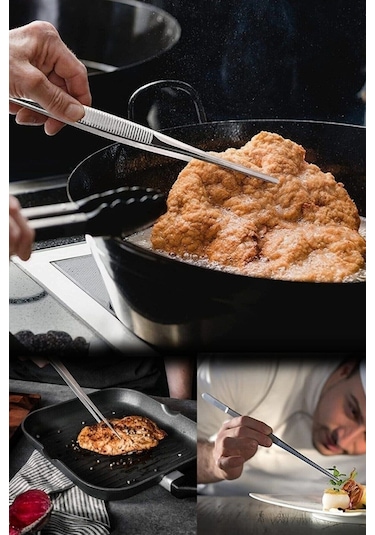 Qerhome Masterchef Et Cımbızı Maşa Pratik Pişirme Cımbızı Çelik Maşa 30cm Profesyonel Şef Cımbızı