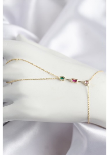 Pirinç Renkli Zirkon Taşlı Model Gold Renk Şahmeran Çok Renkli