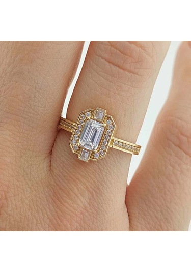 Altınbeyı Baget Taşlı Altın Yüzük 14 Ayar 2.60 Gram Abyyzk0148