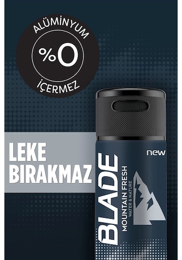 3 Adet Mountain Fresh Erkek Deodorant 150ml Leke Bırakmaz