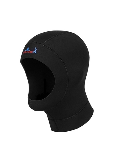 Dm Dive & Sail Wetsuits Sörf Neopren Dalış Başlığı 3mm Önlük L 57-59cm Sıcak Dalış Siyah