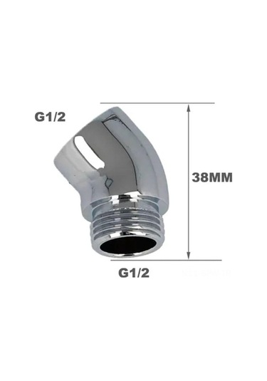 Besthome1 130 Derece Açı Ayarlı 360 Döner G 1/2 Bağlantı Elemanı - Kol Açısı Değiştirici Basınç Kaybı Olmayan Bakır Duş Başlığı Diğer