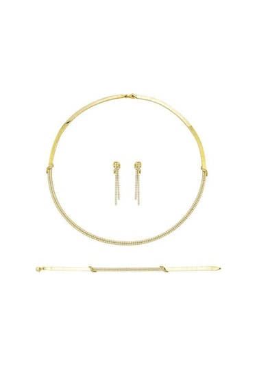 14 Ayar Altın Oval Nişan Takımı 2 Sıra 26,00 Gram