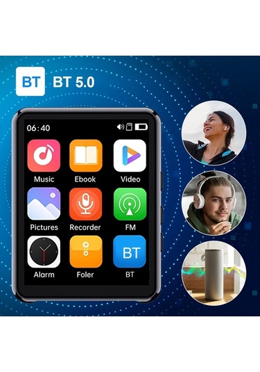 Flybuy Taşınabilir Dokunmatik Mp3 Çalar: Bluetooth 5.0, Yüksek Kalite Ses, Fm Radyo, 112 Karakter, Pratik Kullanım