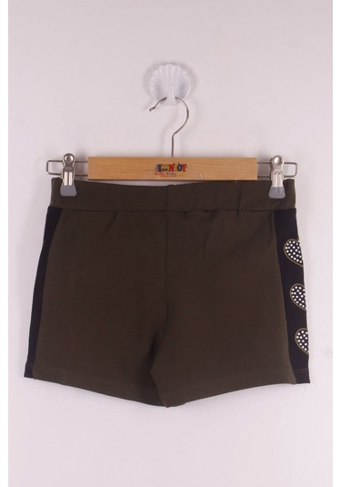 Toontoy Kız Çocuk Kalp Nakışlı Şort Haki
