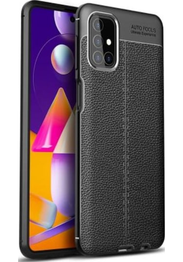 Galaxy M51 Kilif Deri Görünümlü Kamera Korumali Silikon Kilif 467051125