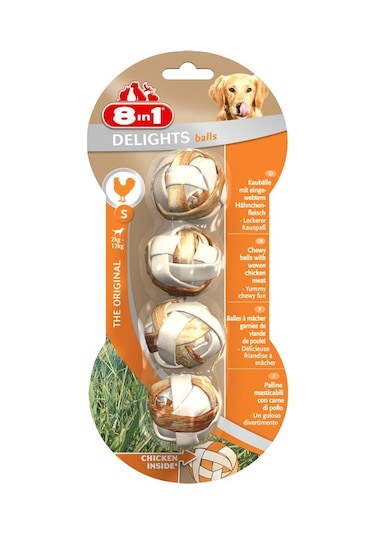 8in1 Delights S Tavuklu Çiğneme Topu 4 'lü 36 G