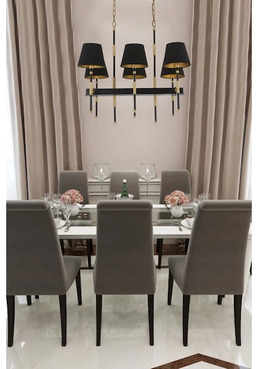 Siyah Boyalı Modern Avize Avonnı Av-66110-6y-bsy Siyah