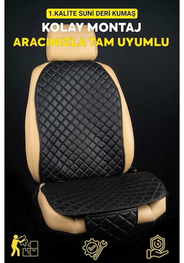 Deri-vinil Oto Minder Seti Siyah 7 Parça