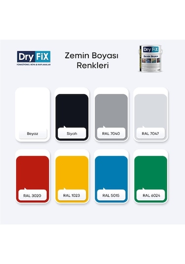 Dryfix Traffic Paint Zemin Boyası 18 Kg Ral 9005 Siyah