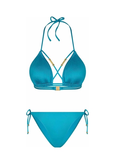 Bonesta Reid Biyeli Üçgen Mavi Bikini Takımı