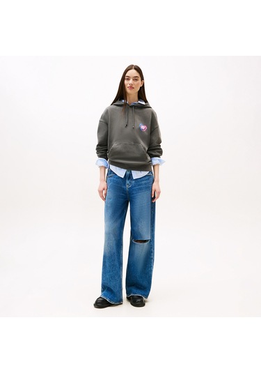 Tommy Hilfiger Boxy Kadın Gri Sweatshirt Dw0dw20945 Gri