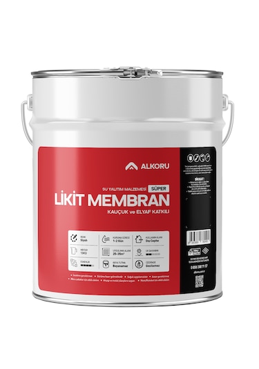 Alkoru 15 Kg Süper Likit Membran Kauçuk Ve Elyaf Katkılı