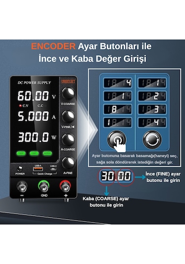 0-60v/5a Ayarlı Dc Güç Kaynağı Voltaj Regülatörü Süper Model