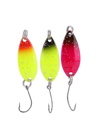 10 Adet Metal Sert Yem Yemleri Kaşık Olta Kancası Aksesuarları Kutulu